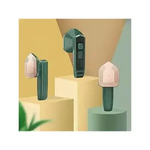 مكواة محمولة باليد - مكواة بخار لاسلكية متعددة الاستخدامات للملابس، مثالية للمنزل والسفر، تصميم خفيف الوزن وفعال باللون الأخضر الأنيق (3 قطع من اللون الموضح)