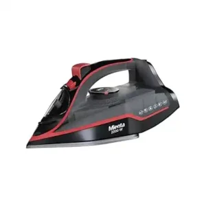 مكواة بخار لا تجعد الملابس بقدرة 2200 وات من مينتا، بلون أسود/أحمر