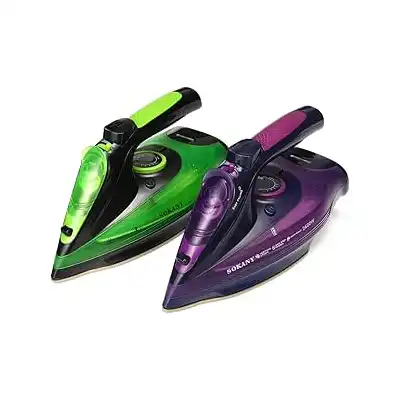 مكواة بخار لاسلكية AJ2085 من سوكاني، بقوة 2400 وات مع خزان مياه بسعة 370 مل مع قاعدة مكواة من السيراميك