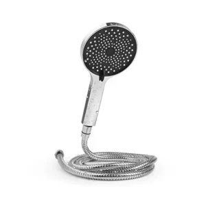 طقم رأس دش محمول باليد مقاس 5.12 بوصة مع خرطوم دش من الستانلس ستيل مقاس 71 بوصة من الكروم المصقول مع 3 اوضاع رش من بيتيون