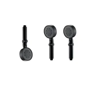 رأس دش هايدرو-جيت توربو يعزز ضغط الماء بنسبة 200% و6 إعدادات قابلة للتعديل ودوران 360 درجة وترشيح دقيق وموفر للمياه وصديق للبيئة، أسود، 3 قطع
