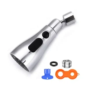 رأس بخاخ للحنفية 360 درجة لحوض المطبخ - يناسب كبديل لوصلة راس الحنفية FM22|M24 موفر للماء مع 3 اوضاع، وصلة حنفية تمديد حنفيى لملحقات المطبخ