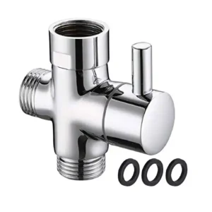 صمام تحويل ذراع الدش ثلاثي الاتجاهات G1/2 انش من بيرفتسيل، صمام دش نحاسي مقسم مع غسالة مطاطية لنظام دش الحمام، جزء بديل لرأس الدش المحمول باليد/راس رش ثابت كروم