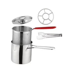 طاسة قلي من فولاذ مقاوم للصدأ للمقلاة المنزلية، مجموعة واحدة سلة قلي طعام ومصفاة من اويتيفو