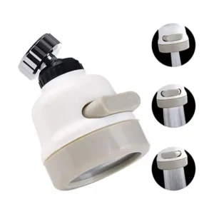 رشاش دوار موفر للمياه من كلينتون، فوهة راس قابلة للتعديل 3 تروس مقاومة للرذاذ للمطبخ (1)