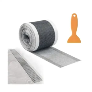 ملصق شبكي فلتر ذاتي اللصق لمنع الشعر من دخول فتحات الصرف والبلاعات للاستعمال لمرة واحدة للدش ولحوض الاستحمام والبلكونة والمطبخ والحمام (7 سم × 10 متر)