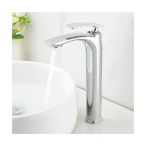 خلاط حوض مرتفع 30 سم بمقبض على شكل اوراق شجر من الحداد - كروم