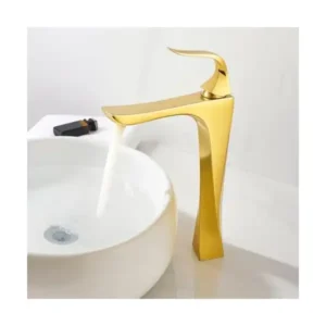 خلاط حوض مرتفع بطول 30 سم بتصميم وعاء نحاسي متين ملفوف من الحداد - ذهبي