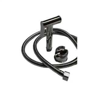 طقم شطاف تواليت تركي من ايبوميكس بتصميم محمول باليد من الفولاذ المقاوم للصدأ مع خرطوم من مادة ABS، شطاف ممتاز للحمام بضغط مياه قابل للتعديل مع منظمات تدفق - فضي