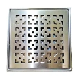 غطاء صرف بيبة صيني بتصميم عدم رجوع آلي، مقاس 15 سم× 15 سم، فضي