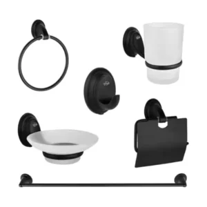 طقم إكسسوارات حمام من دريم، 6 قطع، لون أسود مطفي موديل DR-3100-B