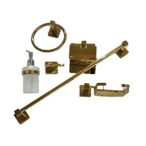 طقم اكسسوارات حمام من دريم DR-4600-G من 6 قطع، ذهبي