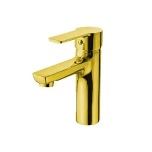 خلاط حوض قصير بدون وصلة GSL 1070-ND-GP من جلوبال ستاندرد، جسر طويل 15 سم، ذهبي