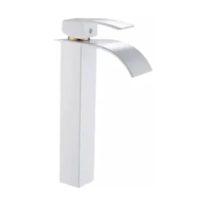 صنبور حوض وغسيل (خلاط حوض وغطس (خلاط بحوض ذي ذراع واحد مع خراطيم توصيل ساخنة وباردة، بحجم طويل، مطلي بالكروم))