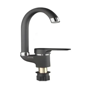 خلاط حوض نيو بيرا بتصميم شجرة جانبية، لون أسود/فضي، PEN-2TB2