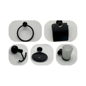 طقم أكسسوارات حمام من دريم، من 6 قطع، لون أسود مطفي موديل DR-1300-B