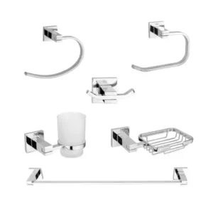 طقم أكسسوارات حمام 6 قطع، نيكل، DR-6600-C من دريم