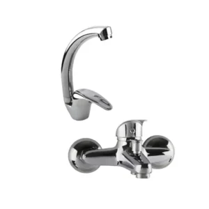 كليفر حوض استحمام سولين وخلاط حوض مرتفع من قطعتين، كروم 9139001/9139003