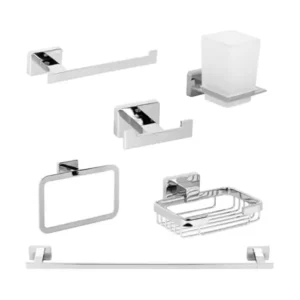 طقم اكسسوارات حمام نيكل من 6 قطع، موديل DR-770 CM0-C