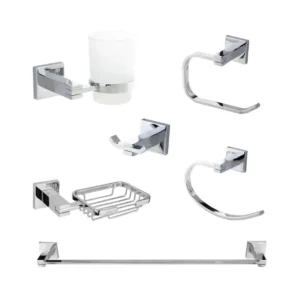 طقم اكسسوار حمام 6 قطع من دريم، نيكل، DR-7200-C