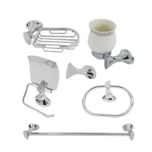 طقم اكسسوارات حمام 6 قطع من دريم ، نيكل، DR-5000-C