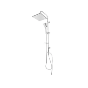 FOX Globe 96 Chrome 2-in-1 Shower Column with Heat Hose Thermostatic Control Overhead Rain Handheld Durable - Chrome
