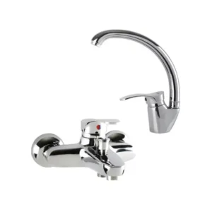 كليفر حوض استحمام وخلاط حوض مرتفع من توليدو، قطعتين، كروم TO101Z/T0103Z