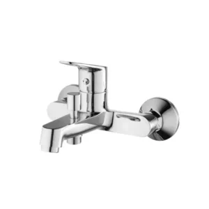 خلاط حمام كروم من جواد امباير EMP 0105 بمقبض واحد متين بلمسة نهائية لامعة من النحاس الاصفر سهل التركيب واداء موثوق - كروم