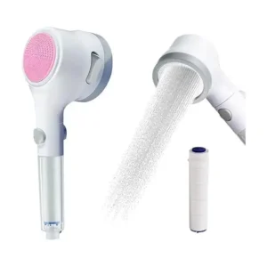 مجموعة رأس دش محمول مع فلتر وزر إيقاف مؤقت، رأس دش قابل للإزالة للسبا، رأس دش ناعم مع فلتر للبشرة الحساسة