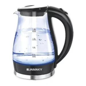 غلاية كهربائية JMK9508 بغطاء من زجاج البوروسيليكات وقدرة 1600 وات من جاماكي، 1.8 لتر