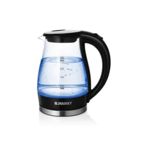 غلاية كهربائية 1.8 لتر من جاماكي - غطاء من زجاج البوروسيليكات عالي الجودة بقدرة 1600 واط - JMK9508