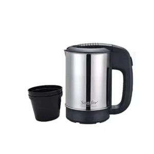 غلاية كهربائية من سونيفر بلون فضي، مصنوعة من الستانلس ستيل، مع هيكل من الفولاذ غير القابل للصدأ، سعة 0.5 لتر