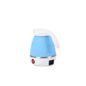 غلاية كهربائية قابلة للطي للسفر والتنقل، لون أزرق، مصنوعة من السيليكون، مناسبة للشاي والقهوة والماء الساخن