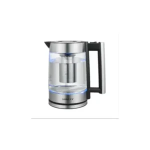 سوكاني غلاية زجاجية كهربائية، 1.8 لتر، 1800 واط، اضاءة LED، فلتر من الستانلس ستيل