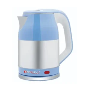 غلاية كهربائية من فلامينجو باللون الأزرق، مصنوعة من الستانلس ستيل، سهلة التنظيف ومتينة، سعة 2.5 لتر