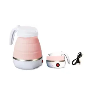 غلاية كهربائية من بلاك فاير باللون الوردي، مصنوعة من الفولاذ غير القابل للصدأ، قابلة للطي سهلة التخزين، سعة 600 مل