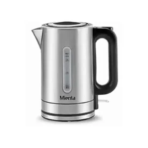 غلاية كهربائية من مينتا بلون فضي، مصنوعة من الفولاذ غير القابل للصدأ، لاسلكية، سعة 1.7 لتر