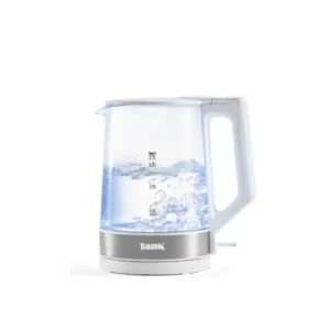 غلاية زجاج للمشروبات الساخنة، سعة 1.7 لتر، وقدرة 1850 وات، KG-2318-2 من تانك، أبيض