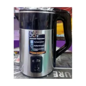 غلاية كهربائية من الفئة الممتازة بلون ستانلس ستيل، مصنوعة من الستانلس ستيل، مزودة بشاشة ديجيتال، سعة 2 لتر