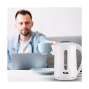 غلاية مياه كهربية من دي اس بي، بقدرة 1850-2200 وات، وسعة 1.7 لتر، دوران 360 درجة، مميزات السلامة: تمنع غليان الماء والحماية من الحرارة الزائدة، بإغلاق تلقائي وترشيح قوي، موديل KK1112