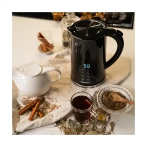 غلاية رقمية من الفولاذ المقاوم للصدأ سعة 1.7 لتر من ميديا تيك - افيرو - مع شاشة عرض لاختيار درجة الحرارة - MT-KDS001