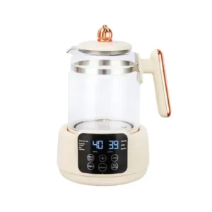 غلاية كهربائية من الزجاج مع شاشة رقمية لدرجة الحرارة - غلاية مياه سريعة الغليان سعة 1.5 لتر للشاي والقهوة، تحكم دقيق في درجة الحرارة، آمنة وأنيقة للمطبخ من تيكزون