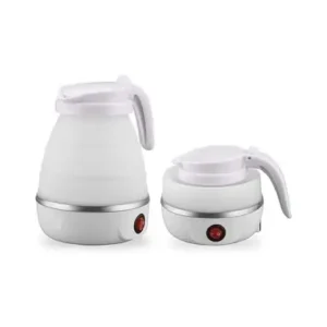 غلاية قابلة للطي، غلاية كهربائية محمولة للسفر درجة الطعام من السيليكون قابلة للطي مع سلك طاقة قابل للفصل وغليان سريع للمشي والتخييم والسفر والنزهات متعدد الالوان