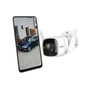 كاميرا مراقبة سمارت خارجية تابو من تي بي لينك، 4 ميجابكسل، تقنية كشف الحركة، رؤية ليلية ستارلايت، فتحة بطاقة SD، تحكم صوتي، فيديو ملون FHD بجودة 2K، منبه، لا تحتاج إلى موزع (C320WS)، أبيض