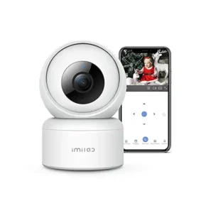 كاميرا فيديو C20 برو بدقة 2K واي فاي بدوران حر 360 درجة برؤية ليلية بالأشعة تحت الحمراء تعمل على مدار 24 ساعة بخاصية التتبع والتنبيه عند كشف الحركة ومكالمات ثنائية الاتجاه في الوقت الحقيقي، أبيض