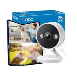 كاميرا مراقبة 2K QHD تي بي لينك من تابو للاستخدام الداخلي والخارجي، رؤية ليلية ملونة، كشف حركة الأشخاص/الحيوانات الأليفة/المركبات، وضع الأشعة تحت الحمراء غير المرئية وميزة تخزين SD، موديل C120