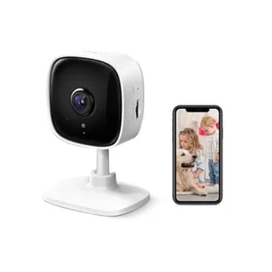 كاميرا مراقبة داخلية تابو 2K لمراقبة الاطفال والكلاب بتقنية كشف الحركة مع صفارة انذار ثنائية الاتجاه ورؤية ليلية وكارت SD حتى 256 جيجابايت وتعمل اليكسا وجوجل هوم من تي بي لينك ، TC110 لاسلكي أبيض