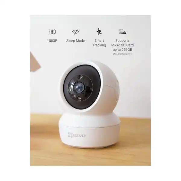 كاميرا مراقبة داخلية ذكية CP1 Pro بدقة 3 ميجابكسل وواي فاي وتغطية بانورامية 360 درجة، رؤية ليلية ملونة وكشف الحركة البشرية تلقائي، صوت ثنائي الاتجاه وتدعم بطاقة SD من ايزفيز، لون أبيض - الصورة 3