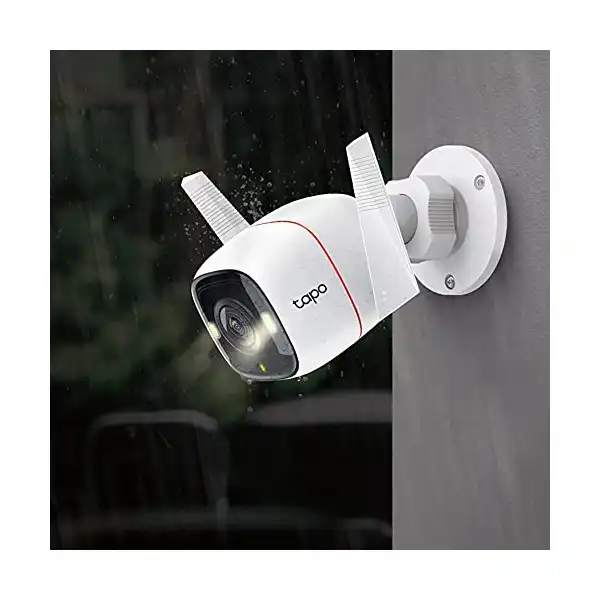 كاميرا مراقبة سمارت خارجية تابو من تي بي لينك، 4 ميجابكسل، تقنية كشف الحركة، رؤية ليلية ستارلايت، فتحة بطاقة SD، تحكم صوتي، فيديو ملون FHD بجودة 2K، منبه، لا تحتاج إلى موزع (C320WS)، أبيض - الصورة 3