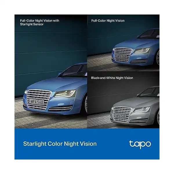 كاميرا مراقبة واي فاي 2K من تابو تي بي لينك، مقاومة للطقس IP66، كشف ذكاء اصطناعي، تغطية بصرية 360 درجة، رؤية ليلية ملونة ستارلايت، تخزين سحابي ومحلي، تعمل مع اليكسا وجوجل هوم C520WS - الصورة 3